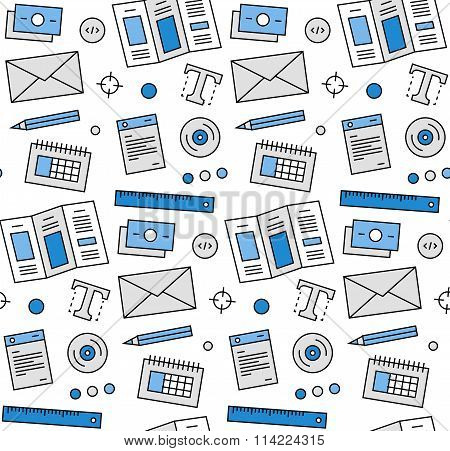 Advertising Elements Seamless Icons Pattern