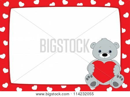 Red Frame Grey Teddy Horizontal