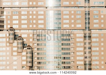 Close up of White Building In Old Part Minsk, Downtown Nyamiha,