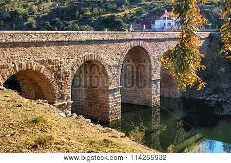 Roman bridge over river Erges