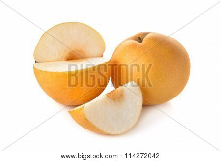 Snow Pear Or Fengsui Pear On White Background