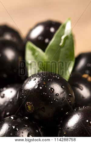 Berry Jaboticaba In Bowl On Wooden Table
