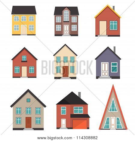 Flat House Icon set
