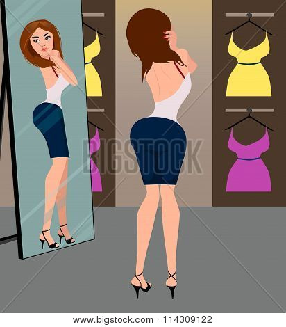 Girl in the fitting room