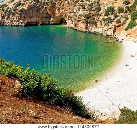 Asia In Thurkey Antalya Lycia Way Water Rocks And Sky Near The Nature