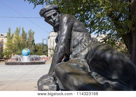 Monument The Mass Grave Of Seamen Of Participants Of Landing Operation In 1919. Volgograd, Russia