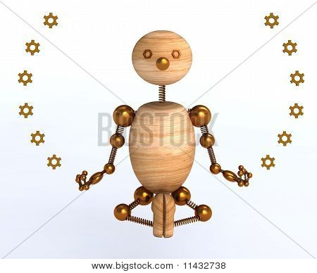 Medytacja 3D drewna Man