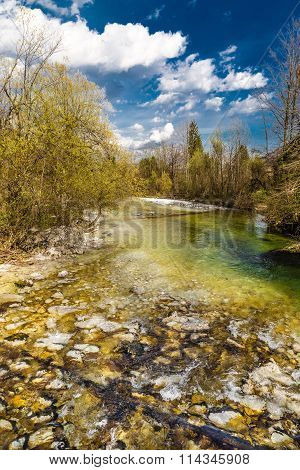 Stream Of Sava Bohinjka River-lake Bohinj,slovenia
