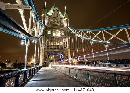 Walkway on the Tower Bridge of London