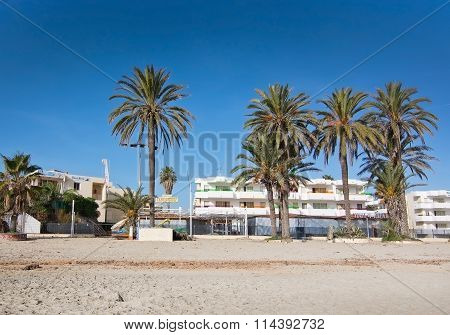Empty Winter Beach Ibiza