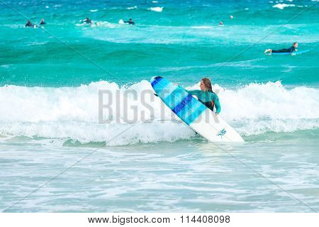 Surfer Girl At Bondi Beach