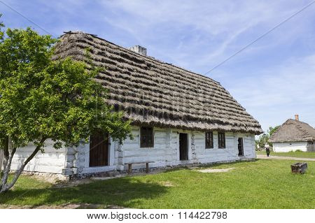 Old cottage in the museum in Tokarnia near Kielce, Poland