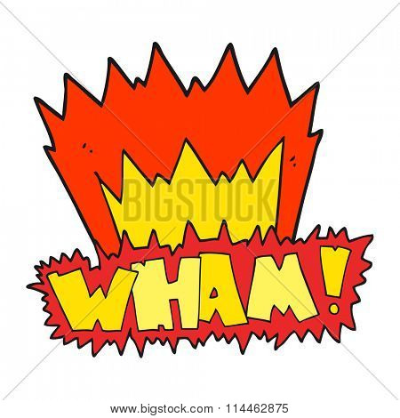 freehand drawn cartoon wham! symbol