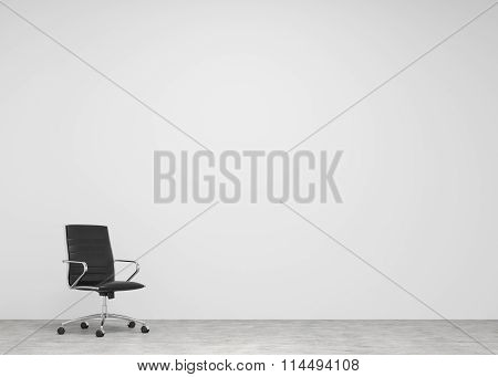 Castor Chair  At The Concrete Background