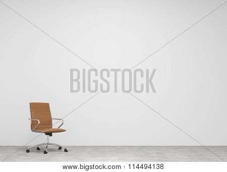 Castor Chair  At The Concrete Background