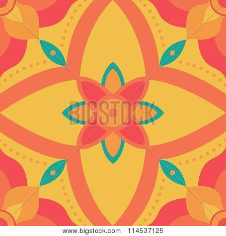 Seamless symmetry flower pattern