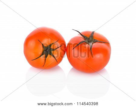 Fresh Tomatoes On White Background