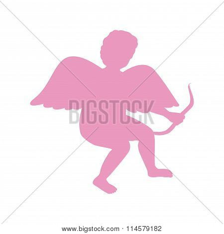 Silhouette Of Cupid. Saint Valentine.