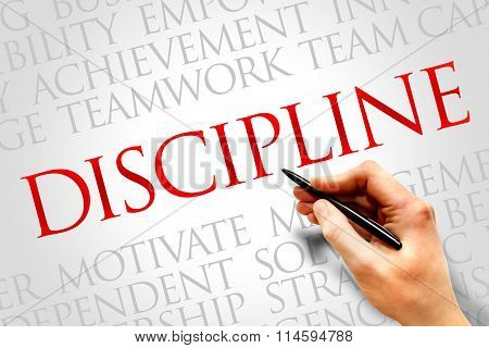DISCIPLINE word cloud business concept, presentation background