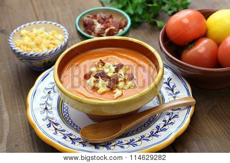 salmorejo, chilled tomato soup, spanish food