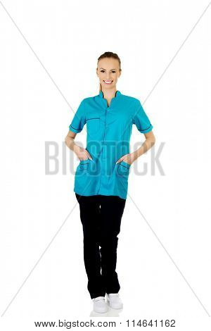 Smiling woman doctor.