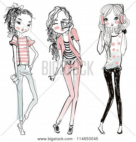 cute cartoon girls