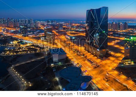 Centralpark At Night Incheon, South Korea