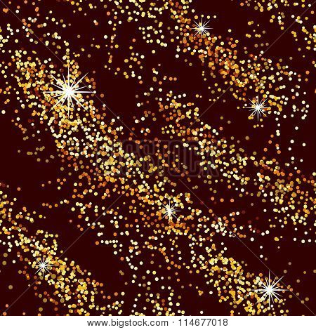 Seamless pattern with golden glitter. Vector illustration.