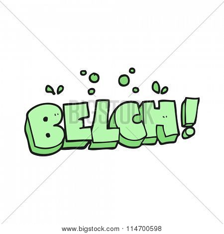freehand drawn cartoon belch text