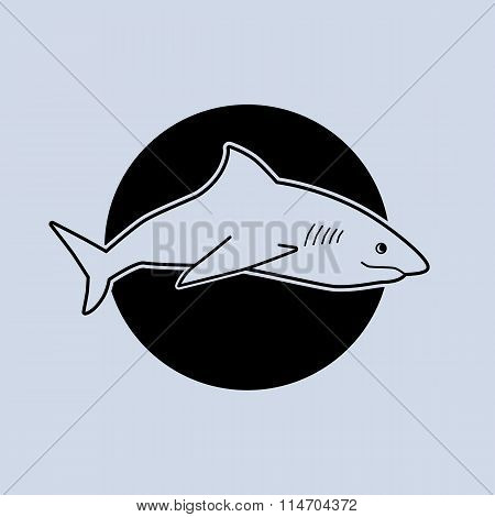 Illustration of a shark. Minimalist vector illustration.