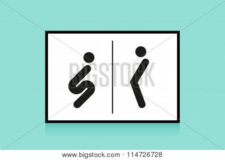 Set Of Navigation Signs. Icons Toilet Or Wc On White Background. Vector Illustration.