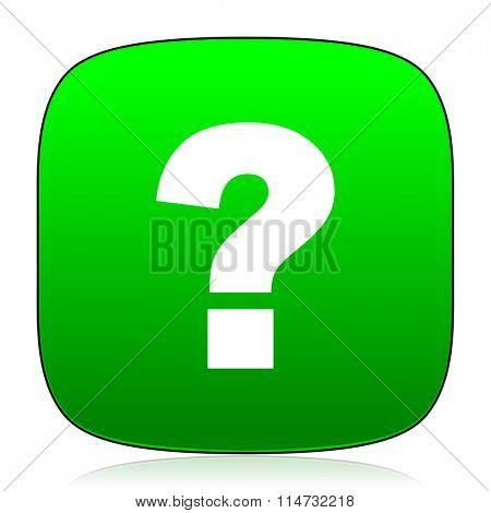 question mark green icon for web and mobile app