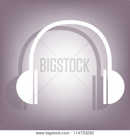 Headphones icon with shadow