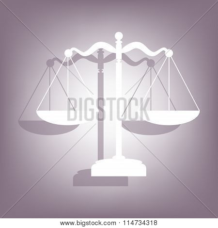 Scales balance icon with shadow