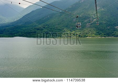 HONG KONG - MAY 11, 2012: Ngong Ping 360 cable car. The Ngong Ping 360 is a tourism project on Lantau Island in Hong Kong.