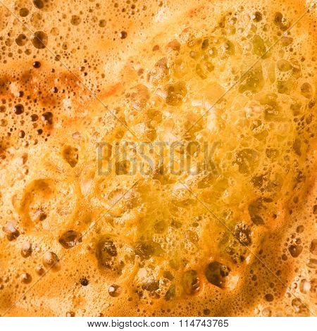 Juice foam close-up shot