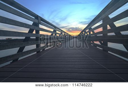 Wooden Boardwalk at sunset