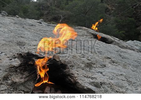 Natural Fires On Mount Chimera