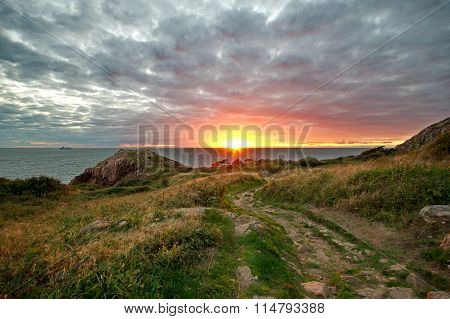 Sunset at the sea in Sweden, Europe