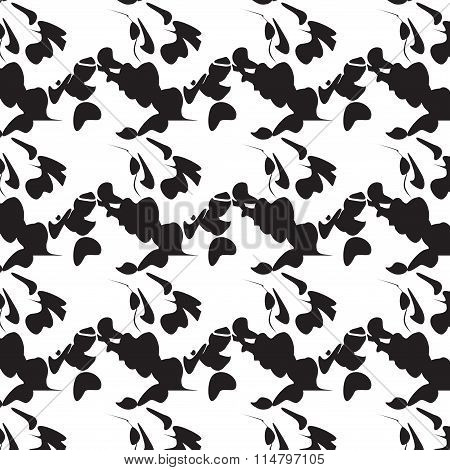 Print  white black seamless pattern