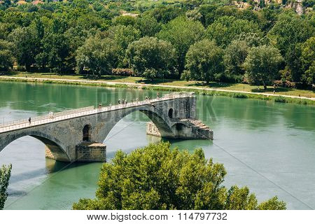 Half ruined bridge in Avignon, Provence, France