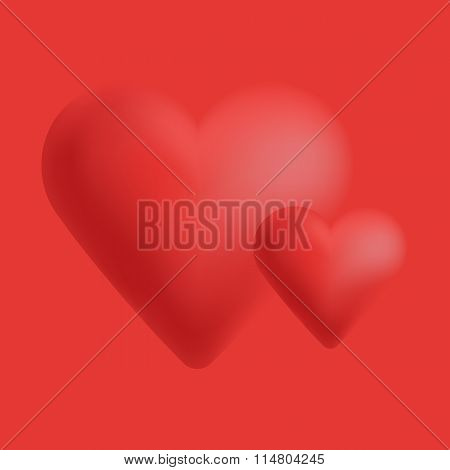 Valentines composition of the hearts.