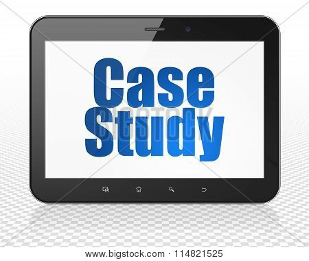 Studying concept: Tablet Pc Computer with Case Study on display