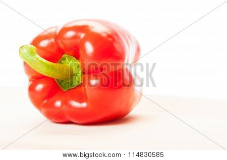 Closeup With One Big Red Pepper.