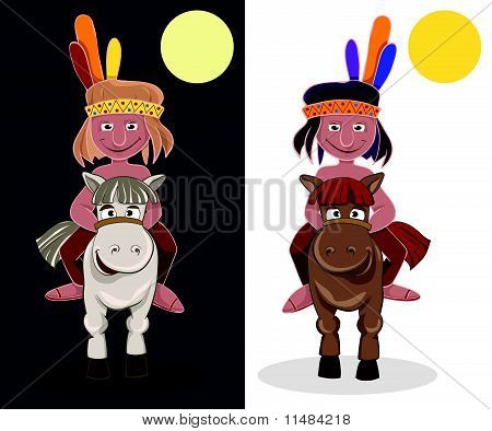 American Indian on horseback