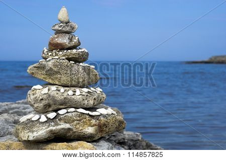 Pyramid Of Sea Stones