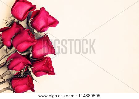 Vintage red roses