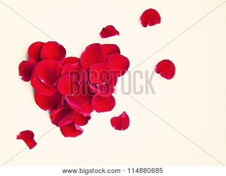 Petals in a heart shape