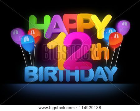 Happy 12Th Birthday Title Dark