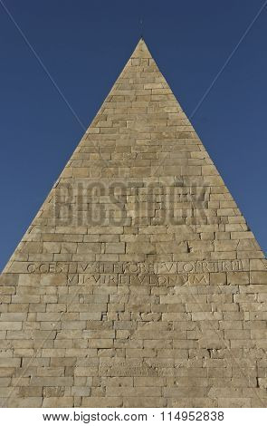 Architectural Close Up Of The Pyramid Of Cestius